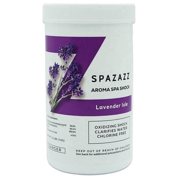 Spazazz Aroma Spa Shock Lavender Isle - Chlorine-Free Oxidizing Shock for Spa Water Clarification - Professional Grade Formula