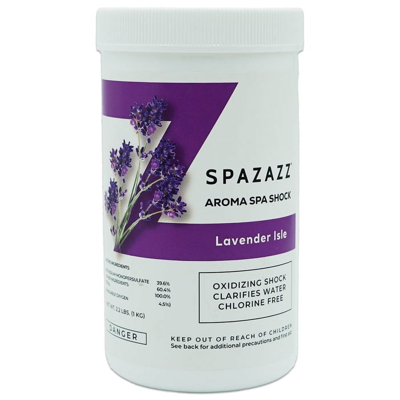 Spazazz Aroma Spa Shock Lavender Isle - Chlorine-Free Oxidizing Shock for Spa Water Clarification - Professional Grade Formula