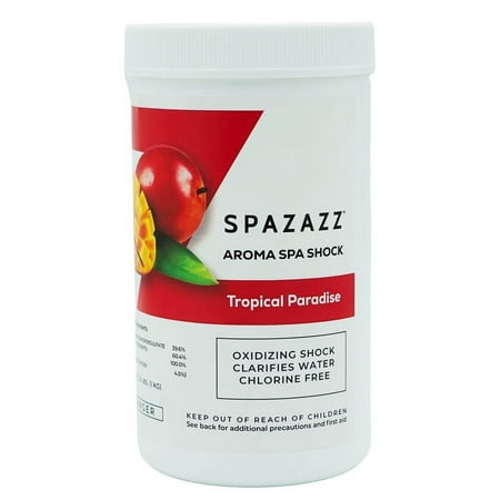 Spazazz Aroma Spa Shock Tropical - Chlorine-Free Oxidizing Shock for Spa Water Clarification - Professional Grade Formula