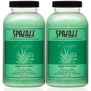Spazazz Aromatherapy Escape Green Tea Peony Enlighten and Bath Crystals, 2 Pack - 22 oz Each. Crystals and Bath Salts for Hot Tub and Bathtub Spa - Aromatherapy Scented Salts for Relaxation!