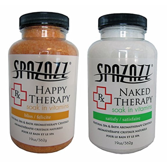 Spazazz Aromatherapy Spa and Bath Crystals - Happy Therapy/Naked Therapy 2 Pack