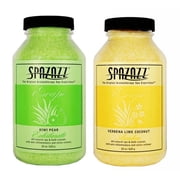 Spazazz Escape Kiwi Pear and Verbena Lime Coconut Aromatherapy Hot Tub & Spa Salt Crystal - 2-Pack 22oz Oil-Free Aromatherapy Bath Salt Crystals for Relaxing Bath Soaks