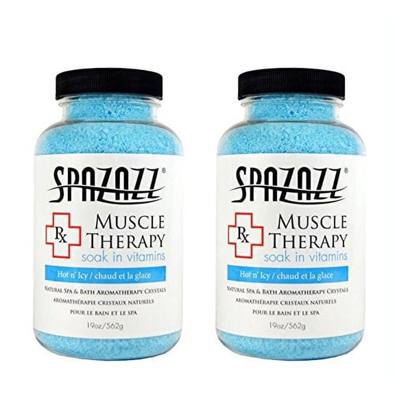 Spazazz Natural Spa & Bath Muscle Aromatherapy Crystals  2 Pack (19oz Each)  Aloe Vera Scent, Magnesium & Mineral-Infused Hot Tub Soak  Relaxing Spa Essentials for Soaking Tubs & Foot Baths