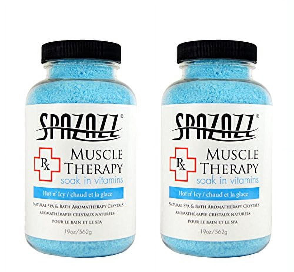 Spazazz Natural Spa & Bath Muscle Aromatherapy Crystals – 2 Pack (19oz Each) – Aloe Vera Scent, Magnesium & Mineral-Infused Hot Tub Soak – Relaxing Spa Essentials for Soaking Tubs & Foot Baths