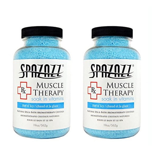 Spazazz Natural Spa & Bath Muscle Aromatherapy Crystals  2 Pack (19oz Each)  Aloe Vera Scent, Magnesium & Mineral-Infused Hot Tub Soak  Relaxing Spa Essentials for Soaking Tubs & Foot Baths