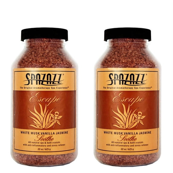 Spazazz Aromatherapy Spa and Bath Crystals-White Musk Jasmine Vanilla 22oz 2Pack
