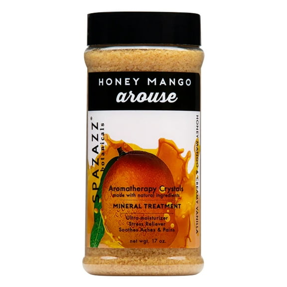 Spazazz Hot Tub Aromatherapy Honey Mango Spa and Bath Crystals, 17 oz Jar. Crystals and Bath Salts for Hot Tub and Bathtub Spa - Aromatherapy Scented Salts for Relaxation!