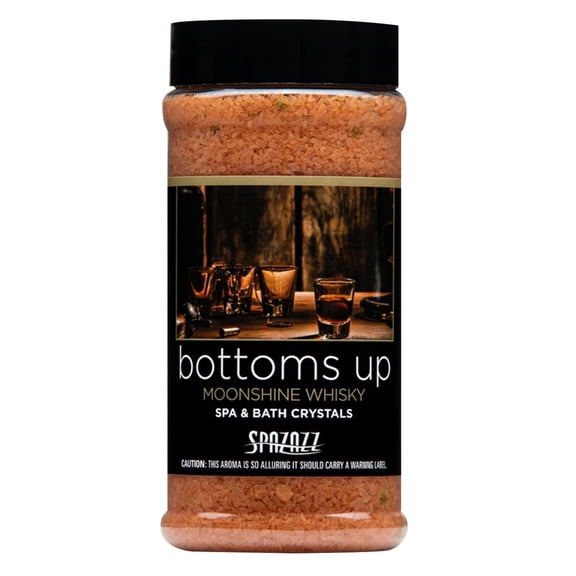 Spazazz Hot Tub Aromatherapy Moonshine & Whiskey - Bottoms Up Spa and Bath Crystals, 17 oz Jar. Crystals and Bath Salts for Hot Tub and Bathtub Spa - Aromatherapy Scented Salts for Relaxation!