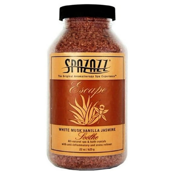 Spazazz SPZ-110 Escape Aromatherapy Crystals Salt Container, 22-Ounce, White Musk Jasmine Vanilla Soothe