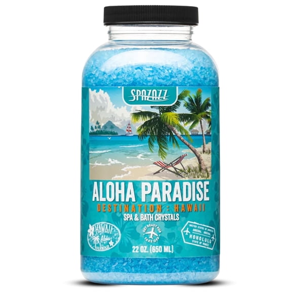 Spazazz Aloha Hawaii Paradise Destinations Aromatherapy Hot Tub and Bath Salt Crystals 22 oz. SPZ-303
