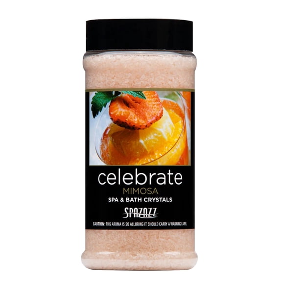 Spazazz Set the Mood Aromatherapy Celebrate - Mimosa 17 oz Jar. Crystals and Bath Salts for Hot Tub and Bathtub Spa - Aromatherapy Scented Salts for Relaxation!