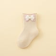 thumbnail image 1 of Spazoro Baby Girls Learning Walking Socks, 100%Cotton Breathable Casual Seamless Toe for No Rub Cute Pattern Short-tube Comfortable Fit Socks for Child Girls Beige Size 1 T, 1 of 3