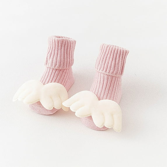 Spazoro Baby Girls Learning Walking Socks, 100%Cotton Mid-tube Cute Print Breathable Seamless Toe for No Rub Casual Comfortable Fit Socks for Child Girls Multicolor Size 0 T