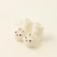 thumbnail image 1 of Spazoro Baby Girls Learning Walking Socks, Breathable Casual 100%Cotton Cute Pattern Short-tube Seamless Toe for No Rub Comfortable Fit Socks for Child Girls White Size 0 Months, 1 of 3