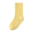 thumbnail image 1 of Spazoro Baby Girls Socks, Casual Mid-tube Solid Color Breathable 100%Cotton Seamless Toe for No Rub Comfortable Fit Socks for Child Girls Yellow Size L, 1 of 2