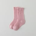 thumbnail image 1 of Spazoro Baby Girls Socks, Mid-tube Seamless Toe for No Rub Breathable Solid Color 100%Cotton Casual Comfortable Fit Socks for Child Girls Pink Size 1 T, 1 of 4