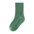 thumbnail image 1 of Spazoro Baby Girls Socks, Solid Color Seamless Toe for No Rub Mid-tube 100%Cotton Casual Breathable Comfortable Fit Socks for Child Girls Green Size L, 1 of 2