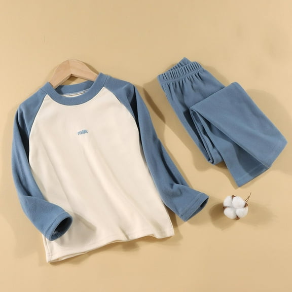 Spazoro Baby Toddler Girls Pajamas Set, 2-Piece Sleepwear Cotton Fall & Winter Long Sleeve Shirts and Pants Outfit Pjs Set Blue Size 1 T