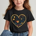 thumbnail image 1 of Spazoro Big Boys Girls Shirts Tee, Crew Neck Cute Print Short Sleeve Graphic T-Shirts Casual Summer Tops for Unisex Black Size 11 T, 1 of 7