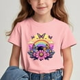 thumbnail image 1 of Spazoro Big Boys Girls Shirts Tee, Crew Neck Cute Print Short Sleeve Graphic T-Shirts Casual Summer Tops for Unisex Pink Size 5 T, 1 of 7