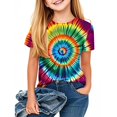 thumbnail image 1 of Spazoro Big Boys Girls Shirts Tee, Crew Neck Graphic T-Shirts Short Sleeve Tie Dye Casual Summer Tops for Unisex White Size 7 T, 1 of 5