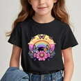 thumbnail image 1 of Spazoro Big Boys Girls Shirts Tee, Cute Print Graphic T-Shirts Crew Neck Short Sleeve Casual Summer Tops for Unisex Black Size 12 T, 1 of 7
