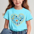 thumbnail image 1 of Spazoro Big Boys Girls Shirts Tee, Graphic T-Shirts Crew Neck Cute Print Short Sleeve Casual Summer Tops for Unisex Sky Blue Size 7 T, 1 of 7
