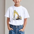 thumbnail image 1 of Spazoro Big Boys Girls Shirts Tee, Graphic T-Shirts Short Sleeve Crew Neck Excavator Print Casual Summer Tops for Unisex White Size 3 T, 1 of 5