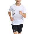 thumbnail image 1 of Spazoro Boys Active Shorts Set, 2 Piece Gym Athletic Quick Dry Breathable T-Shirt and Shorts Set for Kids White Size 15-16, 1 of 5
