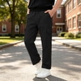 thumbnail image 1 of Spazoro Boys Cargo Pants with Multi‑Pockets, Straight Leg Elastic Waist Solid Color Relaxed Fit Pull‑on Casual Daily Long Trousers for Kids Black Size 13-14, 1 of 9