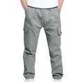thumbnail image 1 of Spazoro Boys Cargo Pants, Solid Color Elastic Waist Multi-Pockets Baggy Casual Jogger for Boys Gray Size 10 T, 1 of 8