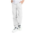 thumbnail image 1 of Spazoro Boys Cargo Pants with Multi-Pockets, Baggy Soft & Warm Solid Color Elastic Waist Casual Jogger Pants for Boys White Size 8-9T, 1 of 7