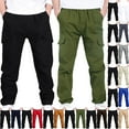thumbnail image 1 of Spazoro Boys Cargo Pants with Multi-Pockets, Solid Color 2PC Baggy Elastic Waist Soft & Warm Casual Jogger Pants for Boys Green Size 4 T, 1 of 9