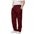 thumbnail image 1 of Spazoro Boys Cargo Sweatpants, Elastic Waist Drawstring Solid Color Baggy Multi-Pockets Straight Leg Pants for Kids Red Size 9, 1 of 7