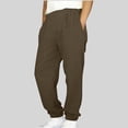 thumbnail image 1 of Spazoro Boys Casual Cotton Linen Joggers, Lightweight Breathable Elastic Waist Loose Tapered Pants for Everyday Comfort Brown Size 4-5, 1 of 6