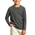 thumbnail image 1 of Spazoro Boys Long Sleeve T-Shirt with Crew Neck, Lightweight Breathable Stretchy Striped Casual Tee Shirts for Daily Wear Black Size 9-11, 1 of 6