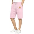 thumbnail image 1 of Spazoro Boys School Uniform Shorts with Pockets, Elastic Waist 100%Cotton Basketball Print Drawstring Casual Short for Kids Pink Size 2-3, 1 of 7
