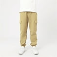 thumbnail image 1 of Spazoro Boys Sweatpants, Elastic Waist 100% Cotton Solid Baggy Casual Jogger for Sports Khaki Size 5 T, 1 of 7