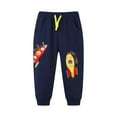 thumbnail image 1 of Spazoro Boys Sweatpants, Loose Casual Drawstring Cute Cartoon Sports Trouser for Little Kids Navy Size 4 T, 1 of 2