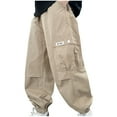 thumbnail image 1 of Spazoro Boys Sweatpants, Printed Baggy 100% Cotton Elastic Waist Casual Jogger for Sports Khaki Size 11 T, 1 of 2