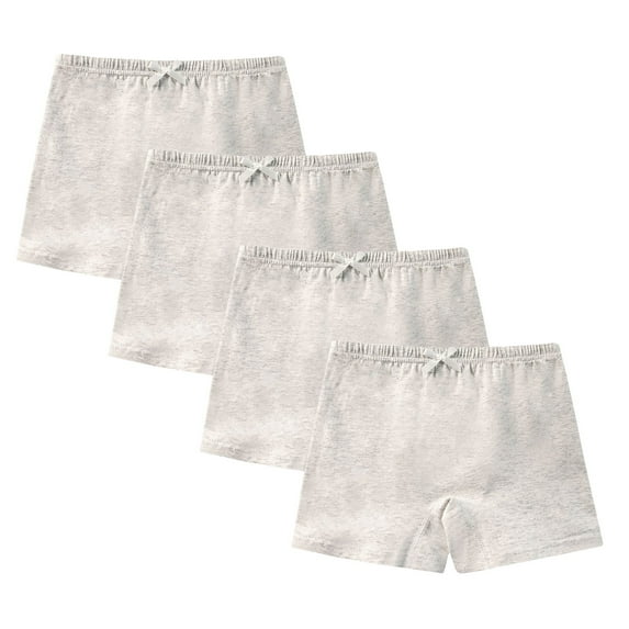 Spazoro Child Boys Underwear, Solid Color 4 PC Cotton Breathable Four Cornered Pants Briefs for Kids Boys Gray Size 10 T