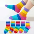 thumbnail image 1 of Spazoro Child Girls Socks, 100%Cotton Seamless Toe for No Rub Color Block Mid-tube 20 Pairs Breathable Comfortable Fit Socks for kids Girls Multicolor Size 6 T, 1 of 9