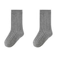 thumbnail image 1 of Spazoro Child Girls Socks, Breathable Casual Seamless Toe for No Rub 100%Cotton Solid Color Mid-tube Comfortable Fit Socks for kids Girls Dark Gray Size XL, 1 of 2