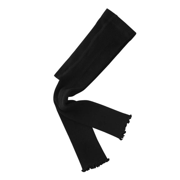 Spazoro Child Girls Socks, Seamless Toe for No Rub Casual Solid Color Calf Socks Breathable 100%Cotton Comfortable Fit Socks for kids Girls Black Size L