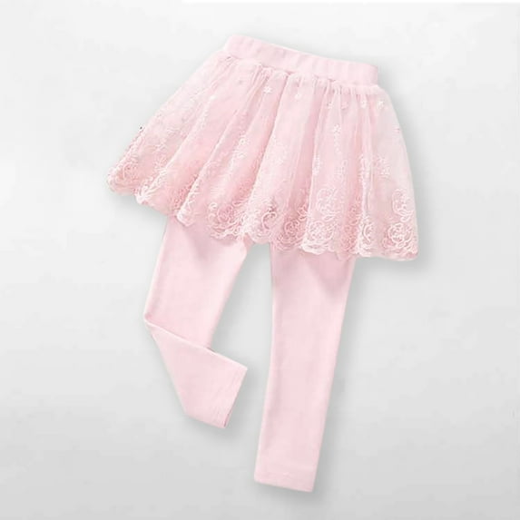 Spazoro Child Kids Girls Sweatpants, Solid Color Fall Winter Loose Casual Pantskirts for Little Girls Pink Size 6 T