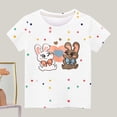 thumbnail image 1 of Spazoro Children's Boys Girls Shirts Tee, Cartoon Print Graphic T-Shirts Crew Neck Short Sleeve Casual Summer Tops for Unisex White Size 5 T, 1 of 3