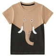 thumbnail image 1 of Spazoro Children's Boys Girls Shirts Tee, Crew Neck Short Sleeve Elephant Print Graphic T-Shirts Casual Summer Tops for Unisex Khaki Size 4 T, 1 of 9