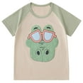 thumbnail image 1 of Spazoro Children's Boys Girls Shirts Tee, Graphic T-Shirts Crocodile Print Crew Neck Short Sleeve Casual Summer Tops for Unisex Khaki Size 2 T, 1 of 8