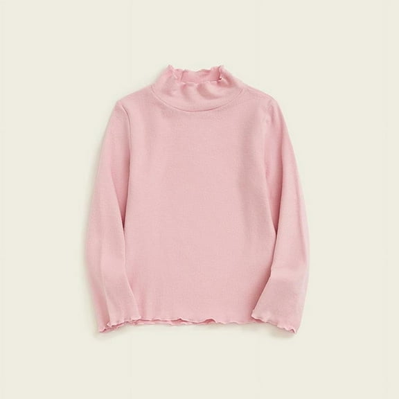 Spazoro Childs Girls Sweatshirts, Fall Winter Long Sleeve Crew Neck Solid Color Toddlers Kids Tops for Girls Boys Pink Size 1-2T