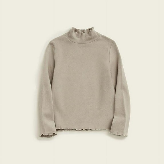 Spazoro Childs Girls Sweatshirts, Fall Winter Long Sleeve Solid Color Crew Neck Toddlers Kids Tops for Girls Boys Gray Size 5-6T